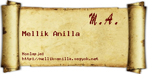 Mellik Anilla névjegykártya